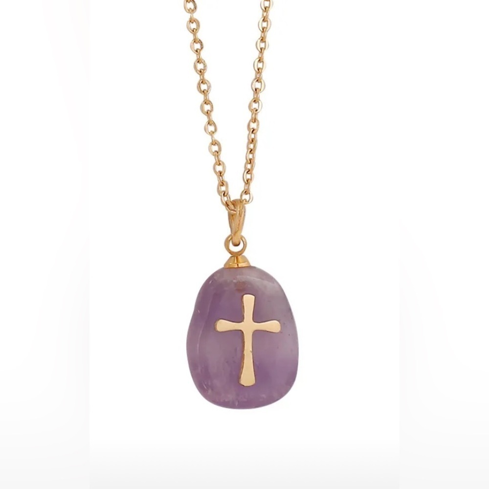 NEW Dainty Blue & Purple Cross Pendant Necklaces